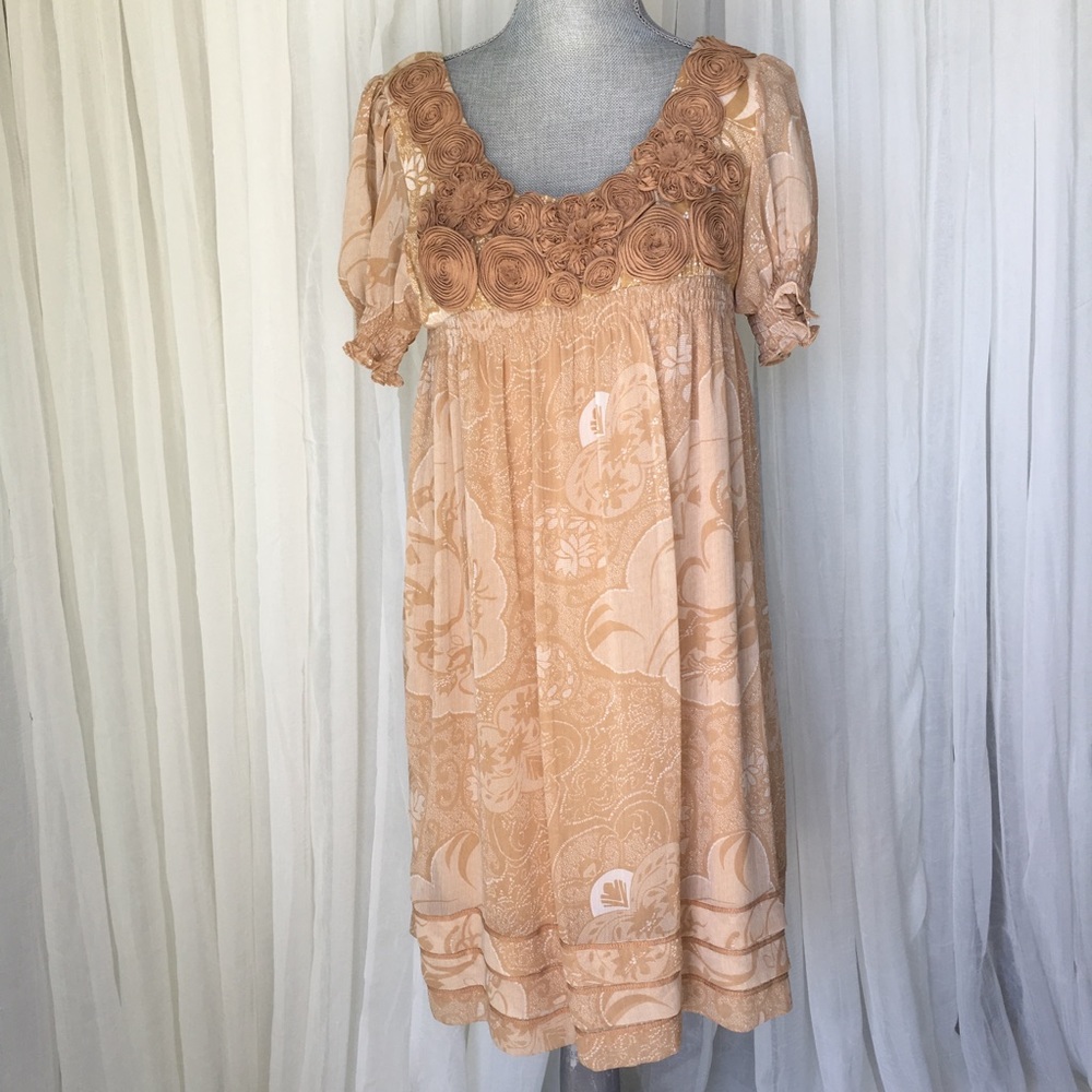 ECI New York dress with floral pattern.